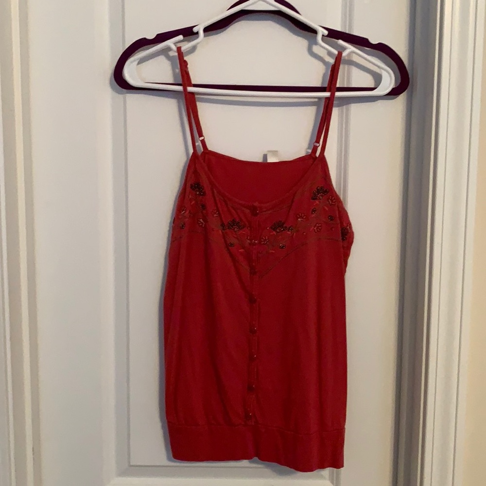 Lauren Conrad embroidered and beaded top